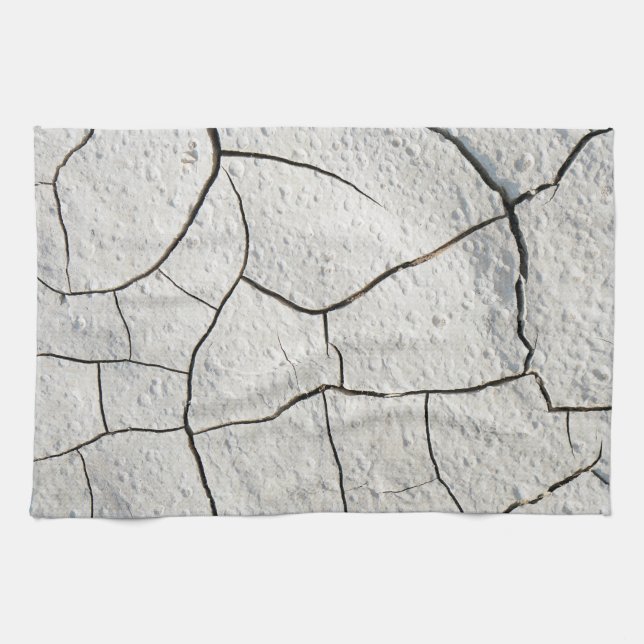 Cracked Earth Cool Texture Tea Towel (Horizontal)