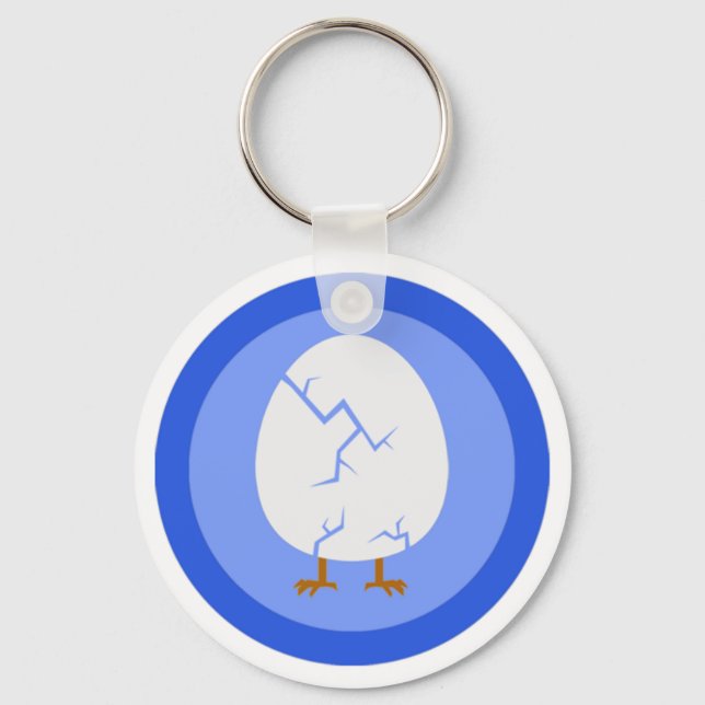 Cracked Egg Key-chain Key Ring (Front)