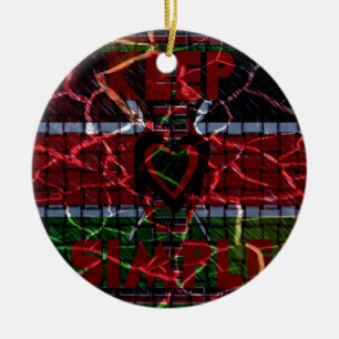 Cracked Flag: Keep It Simple - Kenyan Resilience  Ceramic Tree Decoration