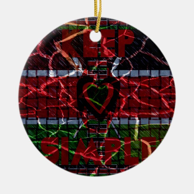 Cracked Flag: Keep It Simple - Kenyan Resilience  Ceramic Tree Decoration (Front)