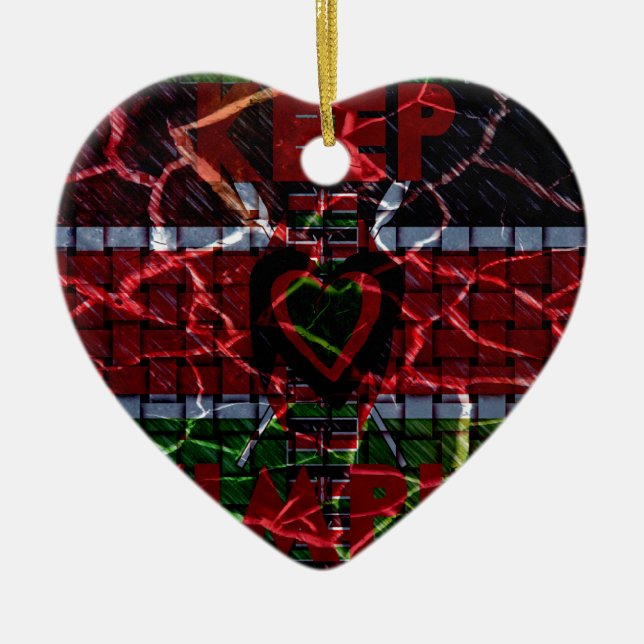 Cracked Flag: Keep It Simple - Kenyan Resilience  Ceramic Tree Decoration (Front)