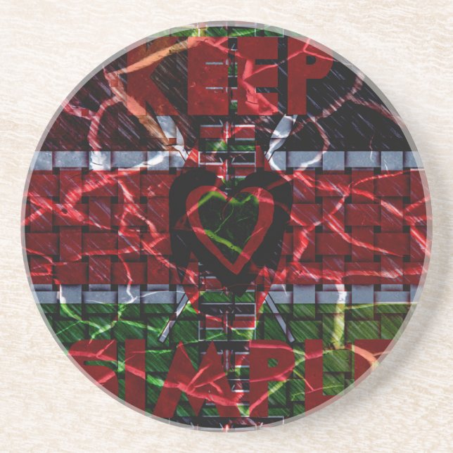 Cracked Flag: Keep It Simple - Kenyan Resilience  Coaster (Front)