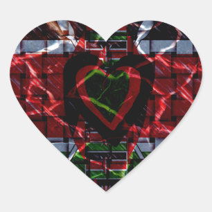 Cracked Flag: Keep It Simple - Kenyan Resilience  Heart Sticker
