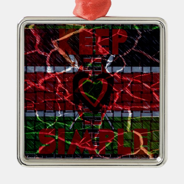 Cracked Flag: Keep It Simple - Kenyan Resilience  Metal Tree Decoration (Front)