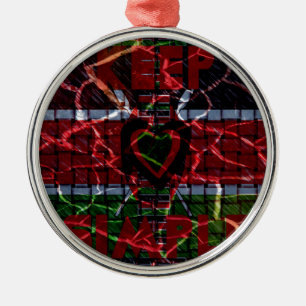 Cracked Flag: Keep It Simple - Kenyan Resilience  Metal Tree Decoration