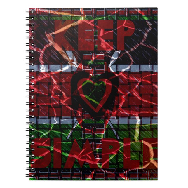 Cracked Flag: Keep It Simple - Kenyan Resilience  Notebook (Front)