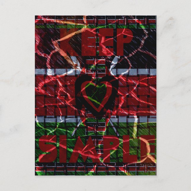 Cracked Flag: Keep It Simple - Kenyan Resilience  Postcard (Front)