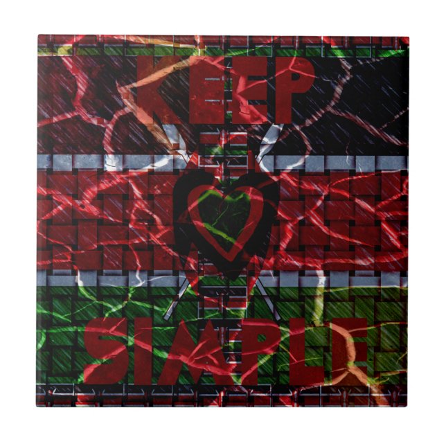 Cracked Flag: Keep It Simple - Kenyan Resilience  Tile (Front)