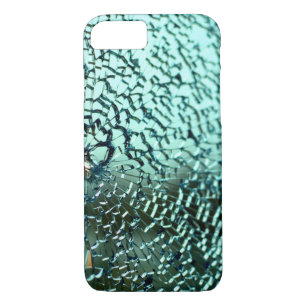 Cracked glass broken teal iPhone 8/7 case
