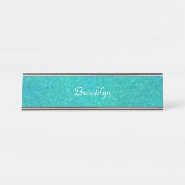 Cracked Glass Personalised Desk Name Plate (Front)