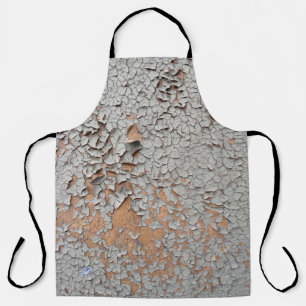 Cracked grey wall paint apron