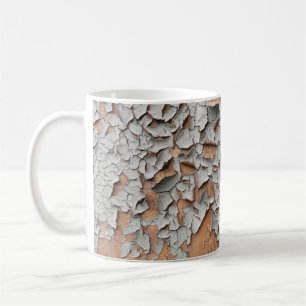 Cracked grey wall paint coffee mug