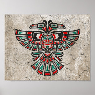 Cracked Haida Two Headed Spirit Bird Poster