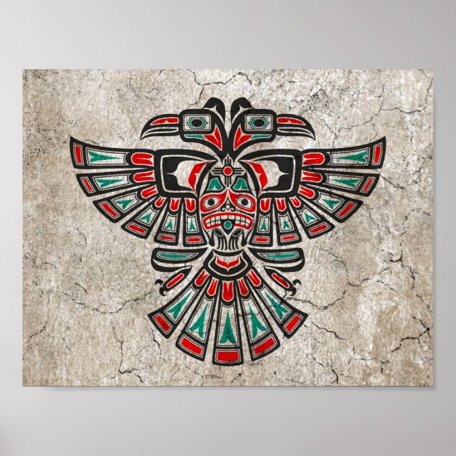 Cracked Haida Two Headed Spirit Bird Poster (Front)