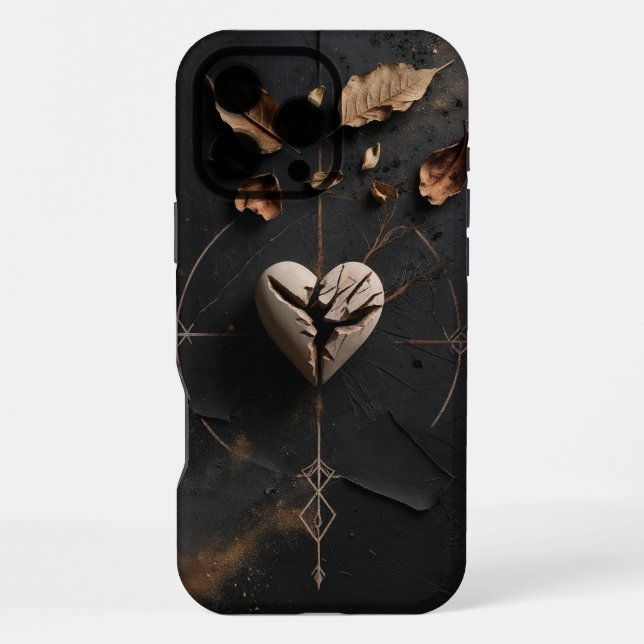 Cracked Heart Dark Boho iPhone Case (Back)
