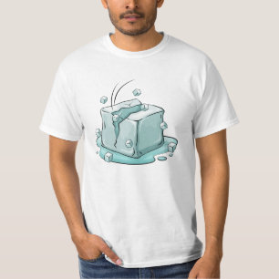Cracked Ice Cube Illustration Art T-Shirt
