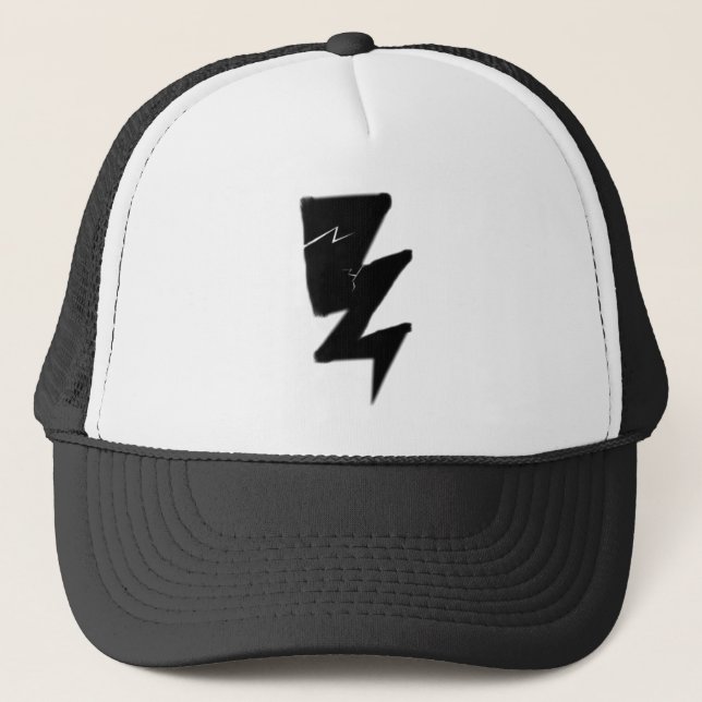 Cracked Lightning Bolt Trucker Hat (Front)