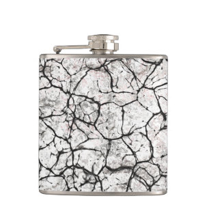 Cracked Marble Digital Pattern Hip Flask