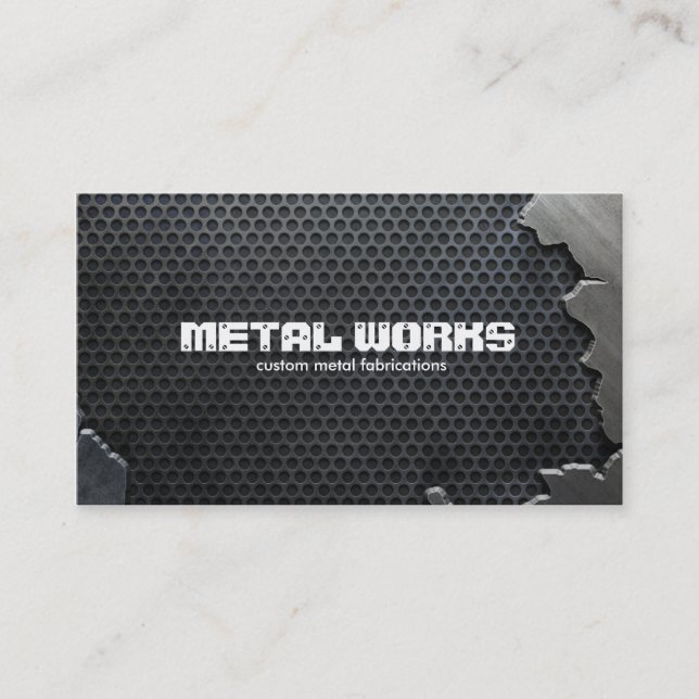 Cracked Metal and Mesh Business Card (Front)