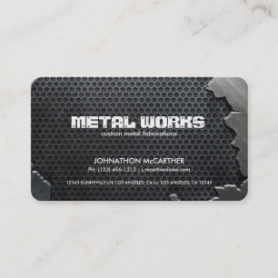 Cracked Metal and Mesh Business Card