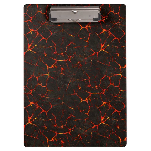 Cracked Molten Ground Rock Volcano Lava Clipboard (Front)
