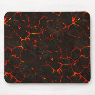 Cracked Molten Ground Rock Volcano Lava Mouse Mat