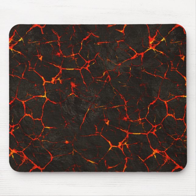 Cracked Molten Ground Rock Volcano Lava Mouse Mat (Front)