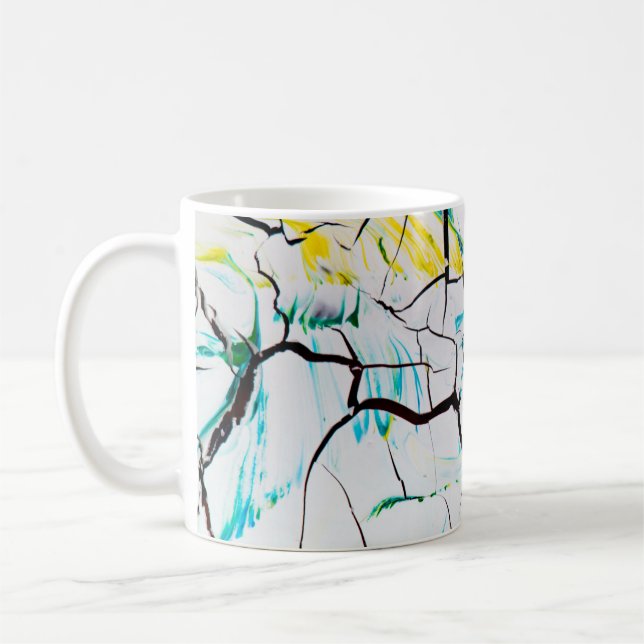 Cracked Multi-Colour Acrylic Pieces Coffee Mug (Left)