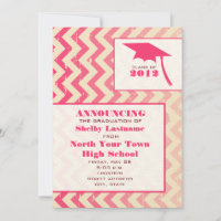 Cracked Ombre Zigzag 2012 Graduation Announcement