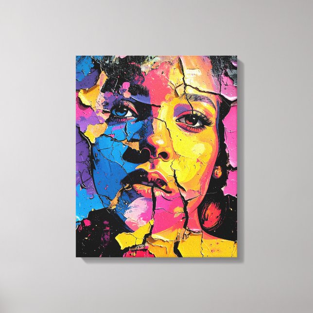 Cracked Paint Mural Beauty Skin Deep Canvas Print (Front)