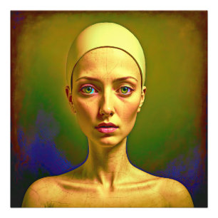 Cracked Porcelain Soul - Colourful Portrait Photo Print