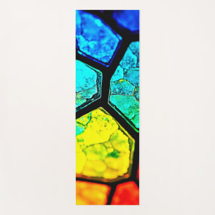 Cracked Rainbow Stained Glass Art Yoga Mat