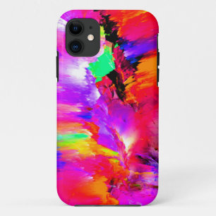 Cracked Rainbow Vibrant Multicolored Abstract Art iPhone 11 Case
