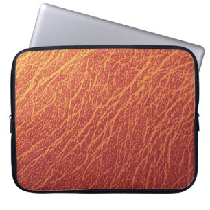 Cracked red leather laptop sleeve