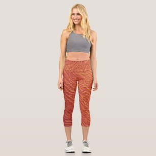 Cracked red leather lookalike pattern capris