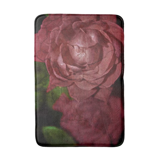 Cracked Red Rose Bath Mat (Front Vertical)