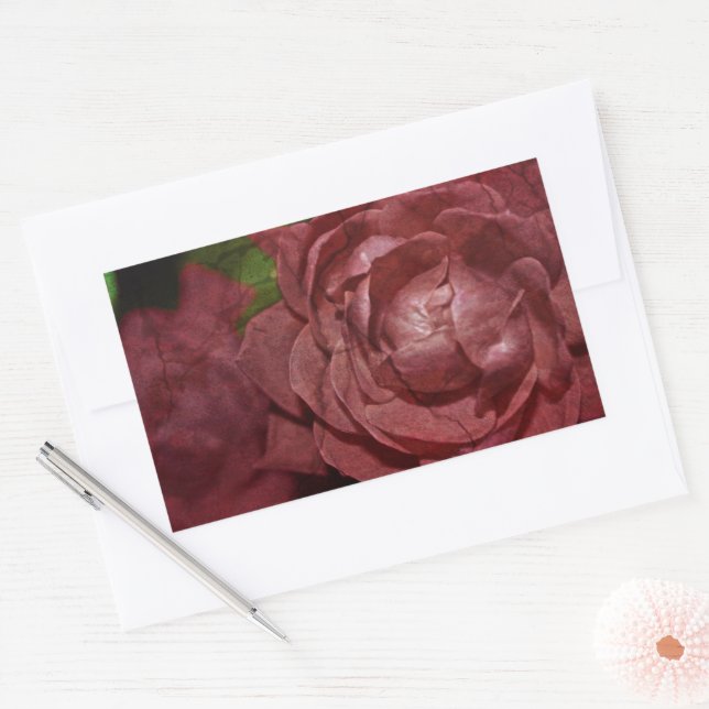 Cracked Red Rose by Shirley Taylor Rectangular Sticker (Envelope)