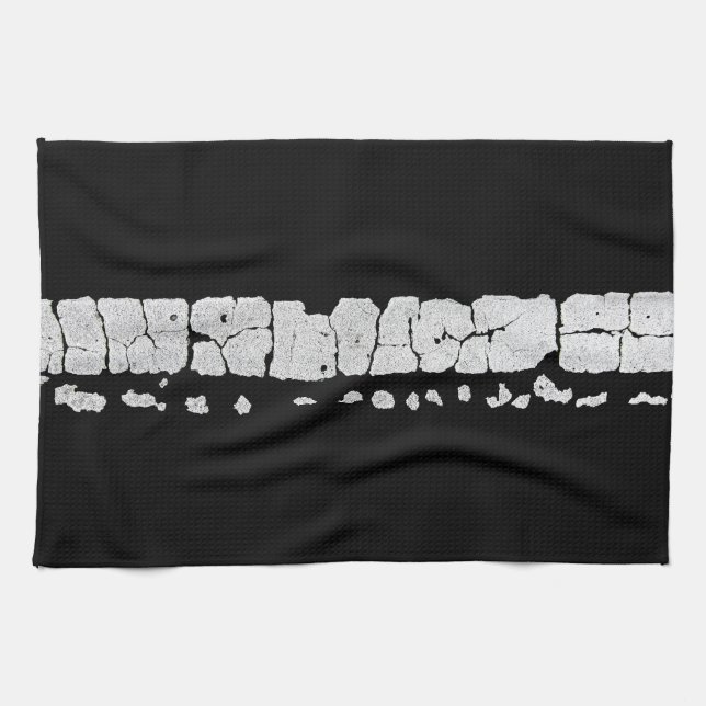 Cracked Road Paint Tea Towel (Horizontal)