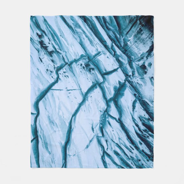 Cracked rock formation illustration fleece blanket (Front)