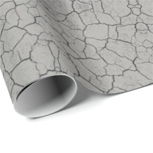 Cracked Rustic Grey Grey Vintage Wrapping Paper
