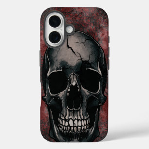 Cracked Skull – Dark Gothic Horror iPhone 16 Case
