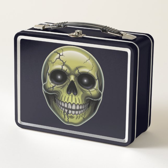 Cracked Skull Metal Lunch Box (Front)
