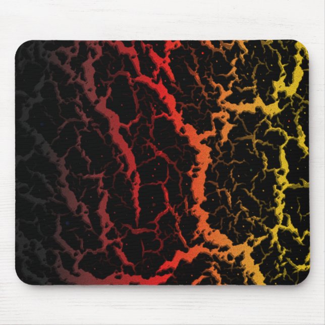 Cracked Space Lava - Black/Red/Gold Mouse Mat (Front)