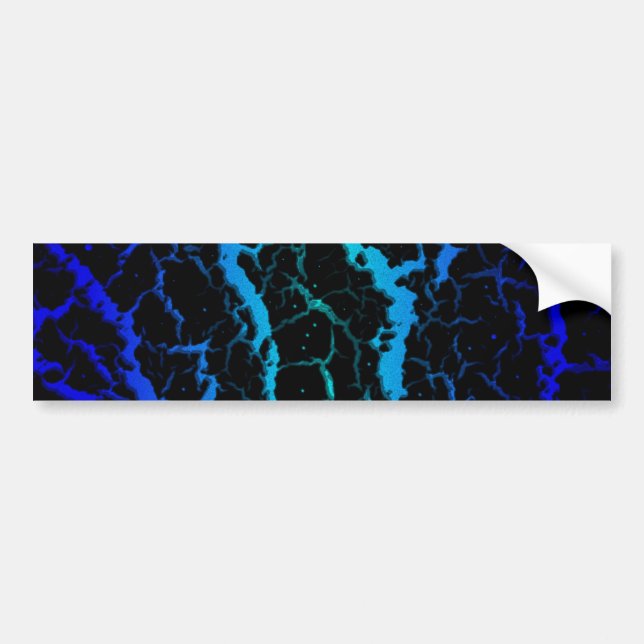 Cracked Space Lava - Blue/Cyan Bumper Sticker (Front)