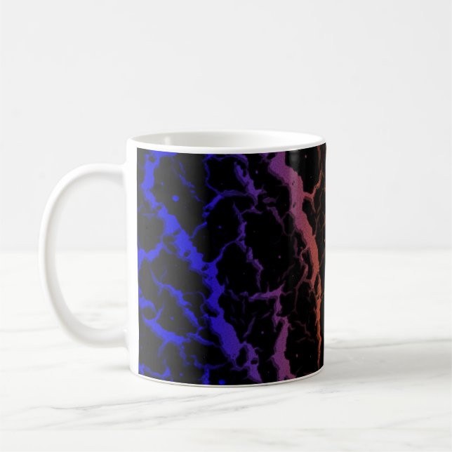 Cracked Space Lava - Blue/Orange Coffee Mug (Left)