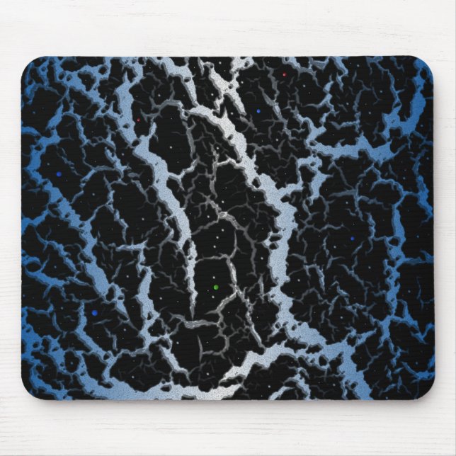 Cracked Space Lava - Blue/White Mouse Mat (Front)