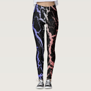 Cracked Space Lava - Blue/White/Red Leggings