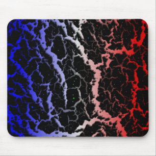 Cracked Space Lava - Blue/White/Red Mouse Mat