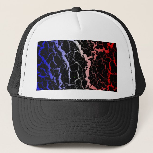 Cracked Space Lava - Blue/White/Red Trucker Hat (Front)