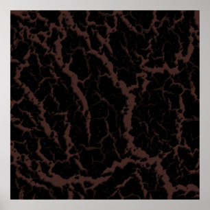 Cracked Space Lava - Brown Poster